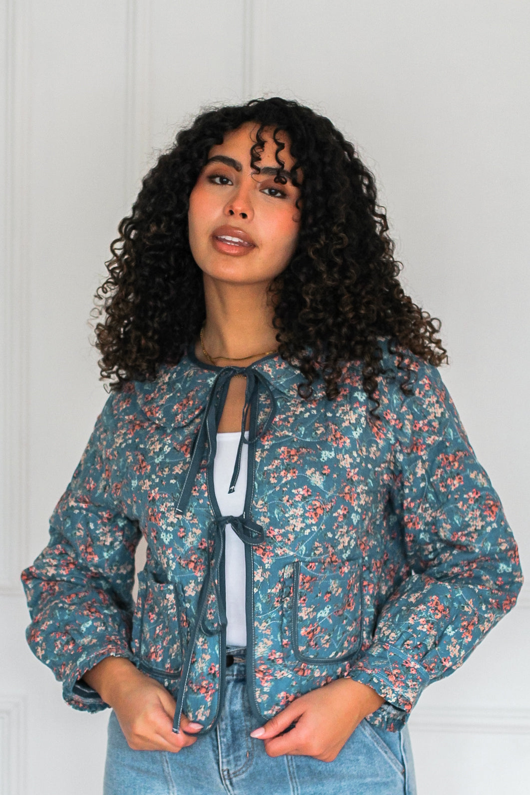 Sugarhill Vander Navy Heart Quilted Waistcoat main image 0