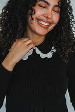 Load image into Gallery viewer, Stella Scallop Sweater in Black