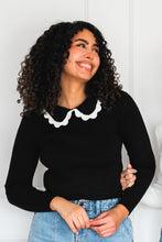 Load image into Gallery viewer, Stella Scallop Sweater in Black