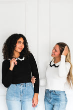 Load image into Gallery viewer, Stella Scallop Sweater in Black