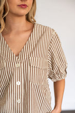 Load image into Gallery viewer, Mocha Stripe Top