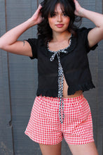 Load image into Gallery viewer, Gingham Tie Front Top