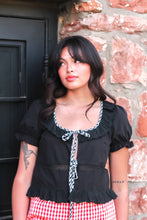 Load image into Gallery viewer, Gingham Tie Front Top