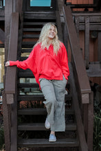 Load image into Gallery viewer, Blakely Wide Leg Cargo Sweatpants in Grey