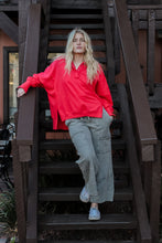 Load image into Gallery viewer, Blakely Wide Leg Cargo Sweatpants in Grey