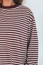 Load image into Gallery viewer, Harper Striped Top in Burgundy

