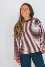 Load image into Gallery viewer, Harper Striped Top in Burgundy
