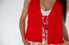 Load image into Gallery viewer, Cherry Bomb Crochet Vest

