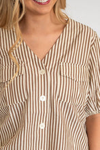 Load image into Gallery viewer, Mocha Stripe Top
