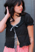 Load image into Gallery viewer, Gingham Tie Front Top
