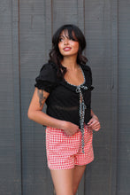 Load image into Gallery viewer, Gingham Tie Front Top
