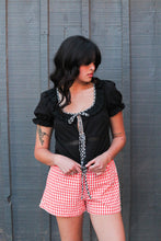 Load image into Gallery viewer, Gingham Tie Front Top
