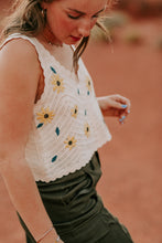 Load image into Gallery viewer, Embroidered Crochet Tank
