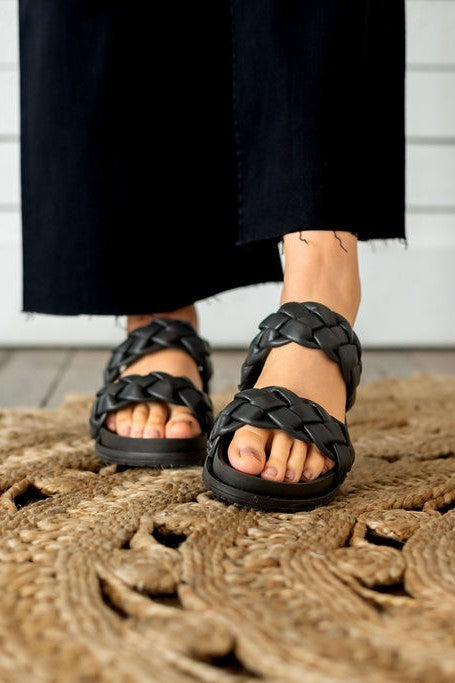 Black Braided Sandals